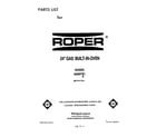 Roper B4007B1 front cover diagram