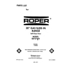 Roper S8757W4 front cover diagram