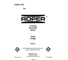 Roper B9608B4 front cover diagram