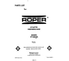 Roper F7108*0 front cover diagram