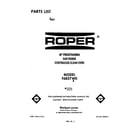 Roper F6857*0 front cover diagram