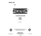 Roper B5008B1 front cover diagram
