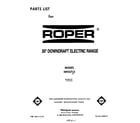 Roper N9257*2 front cover diagram