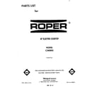Roper C3408B2 cover page diagram