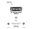 Roper S9507W2 front cover diagram