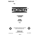 Roper F4858W3 front cover diagram