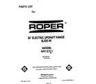 Roper N9157L1 front cover diagram