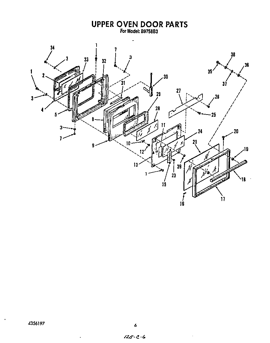 Upper oven door