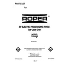 Roper F9908B0 front cover diagram