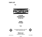 Roper F9157W1 front cover diagram