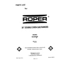 Roper H6358W0 front cover diagram