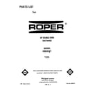 Roper H8858*1 front cover diagram