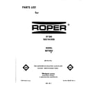 Roper B8758B3 front cover diagram