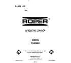 Roper C3408B0 cover page diagram