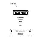 Roper F6508W1 front cover diagram