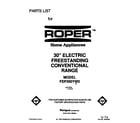 Roper FEP350YW0 front cover diagram