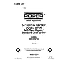 Roper BES450WB2 front cover diagram