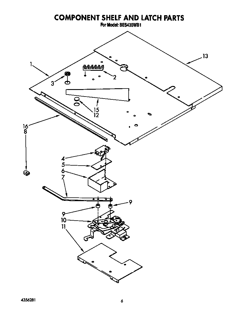 Component shelf and latch