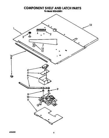 Component shelf and latch