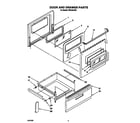 Roper FEP340YW0 door and drawer diagram