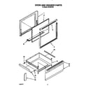 Roper FEP330YW0 door and drawer diagram