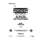 Roper FES355YW0 front cover diagram