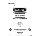 Roper FES385YW0 front cover diagram