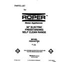 Roper FES340YW0 front cover diagram