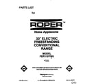 Roper FEP310YW0 front cover diagram