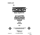 Roper FEP320YW0 front cover diagram