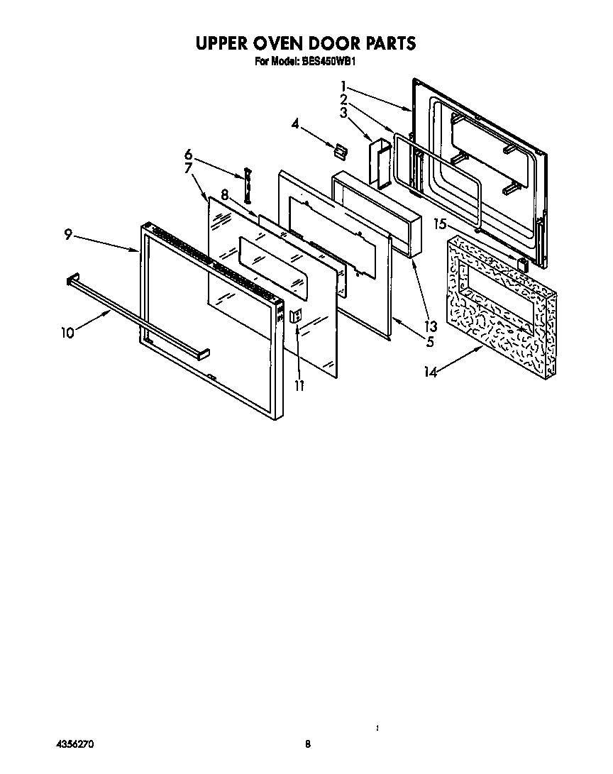 Upper oven door
