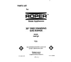 Roper F4007W2 front cover diagram