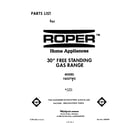 Roper F4357W0 front cover diagram