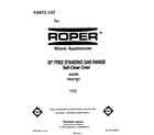 Roper F8557W1 front cover diagram