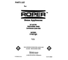 Roper F7907W0 front cover diagram
