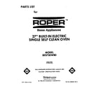 Roper BES730WB0 front cover diagram