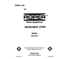 Roper MFE14XW1 front cover diagram