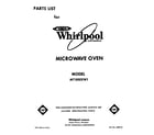 Whirlpool MT1850XW1 front cover diagram