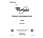Whirlpool MS1451XW1 front cover diagram