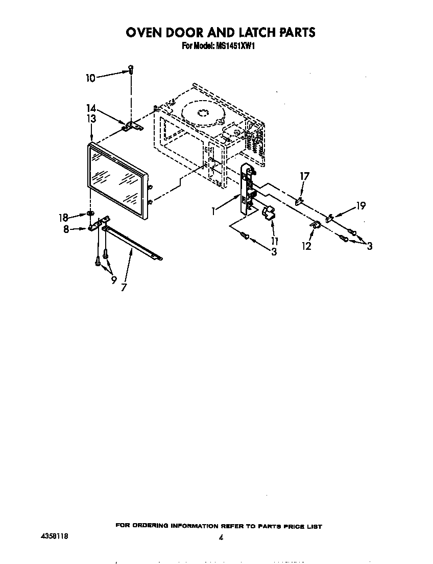Oven door and latch