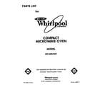 Whirlpool MS1600XW1 front cover diagram