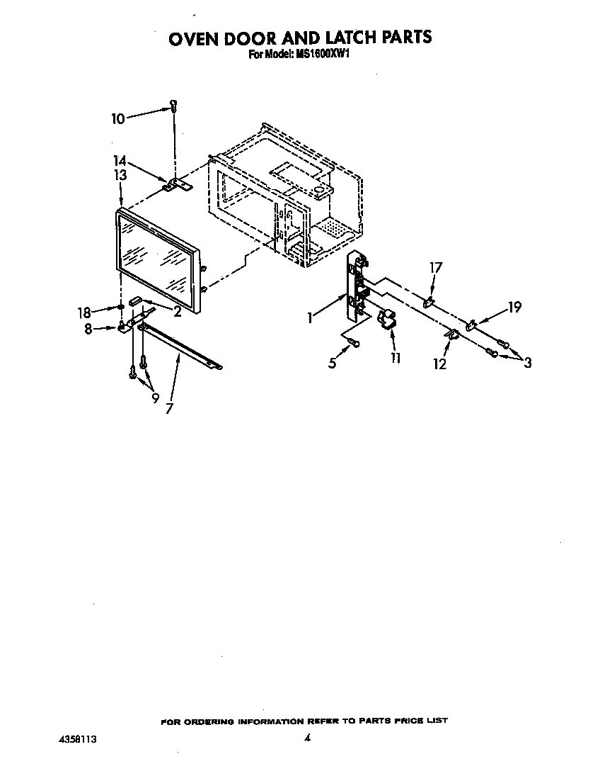 Oven door and latch