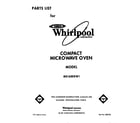 Whirlpool MS1650XW1 front cover diagram
