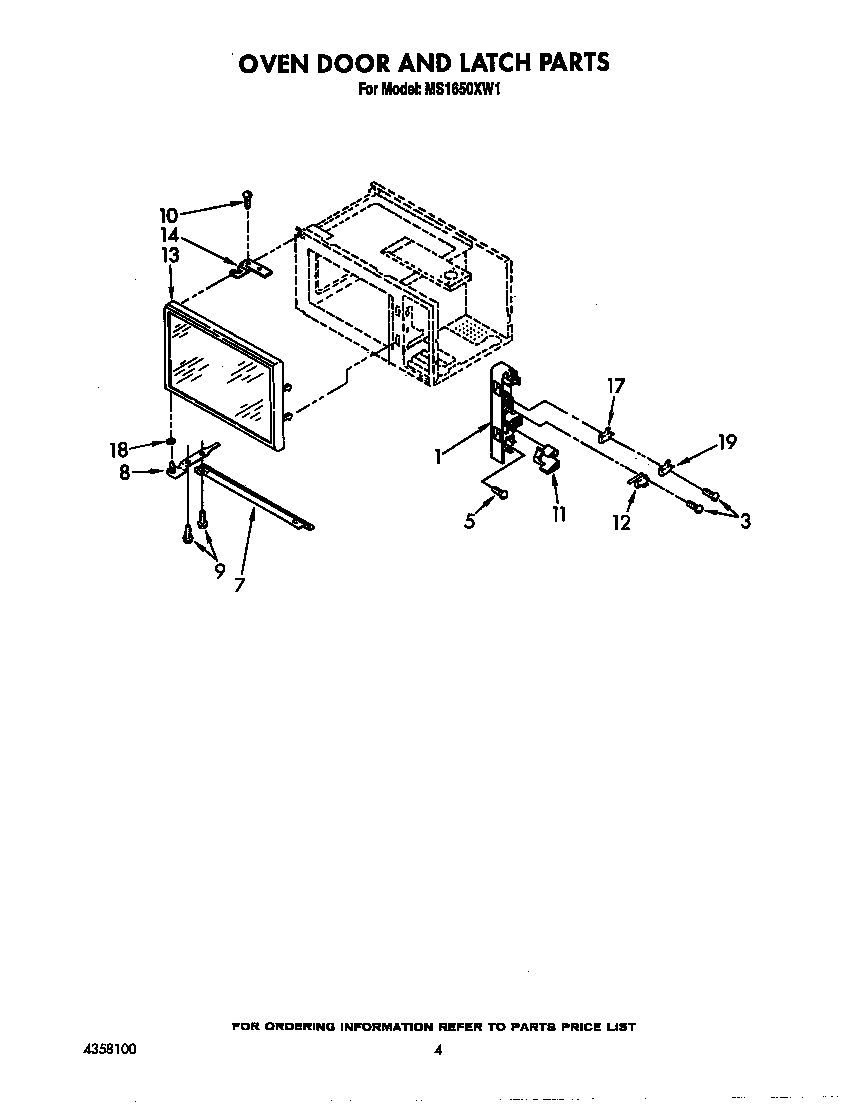 Oven door and latch