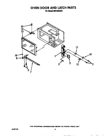 Oven door and latch