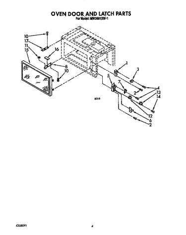 Oven door and latch