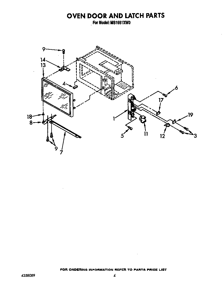 Oven door and latch