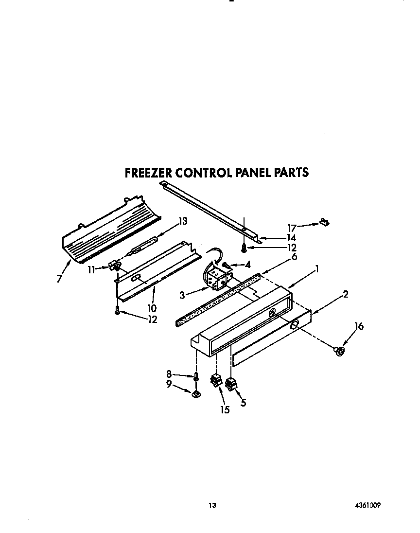 Freezer control panel