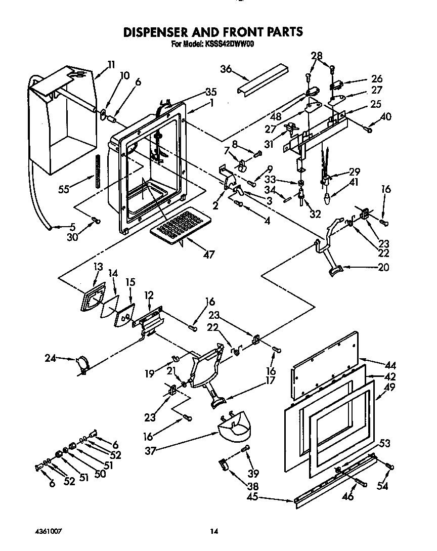 Dispenser and front