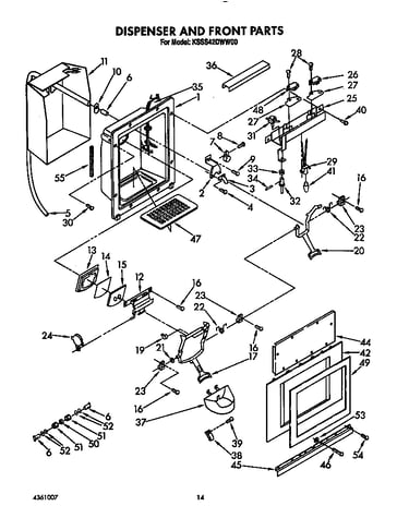 Dispenser and front